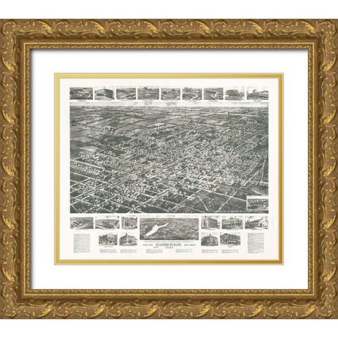Hammonton-New Jersey 1926 Gold Ornate Wood Framed Art Print with Double Matting by Vintage Places