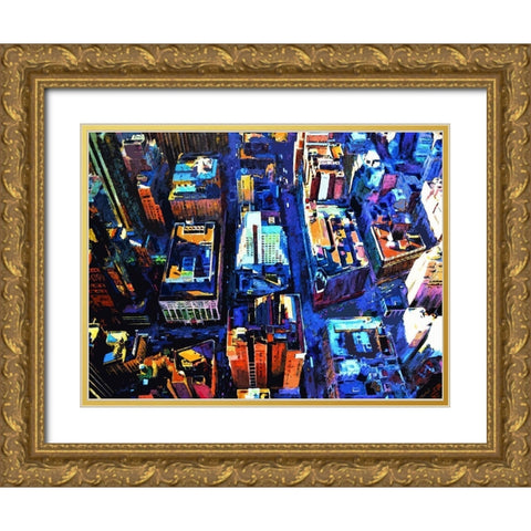 Inside the City Gold Ornate Wood Framed Art Print with Double Matting by Ghanooni, Sarah