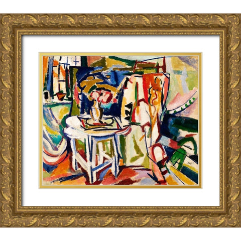 Interior Gold Ornate Wood Framed Art Print with Double Matting by Sayen, Henry Lyman