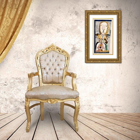 Popular Wall Painting Gold Ornate Wood Framed Art Print with Double Matting by Klee, Paul