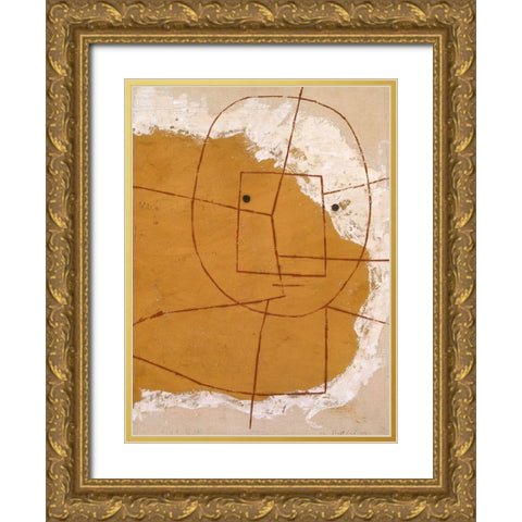 One who Understands 1934 Gold Ornate Wood Framed Art Print with Double Matting by Klee, Paul
