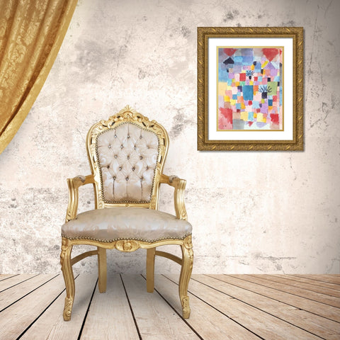 Southern Gardens 1919 Gold Ornate Wood Framed Art Print with Double Matting by Klee, Paul