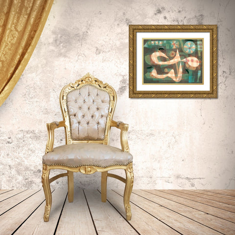 The Barbed Noose with the Mice 1923 Gold Ornate Wood Framed Art Print with Double Matting by Klee, Paul