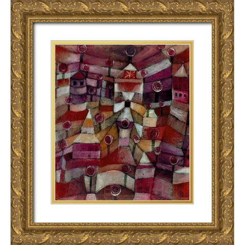 Rose Garden Gold Ornate Wood Framed Art Print with Double Matting by Klee, Paul