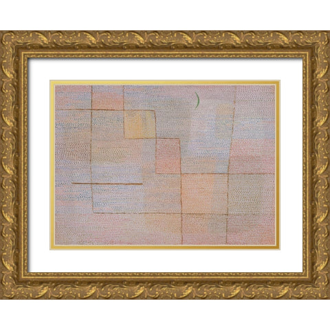 Clarification Gold Ornate Wood Framed Art Print with Double Matting by Klee, Paul