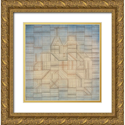 Variations Gold Ornate Wood Framed Art Print with Double Matting by Klee, Paul