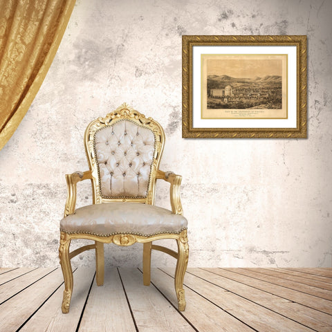 University of Virginia 1856 Gold Ornate Wood Framed Art Print with Double Matting by Vintage Places