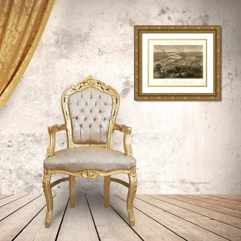 Richmond Virginia and Vicinity during the Civil War 1863 Gold Ornate Wood Framed Art Print with Double Matting by Vintage Places