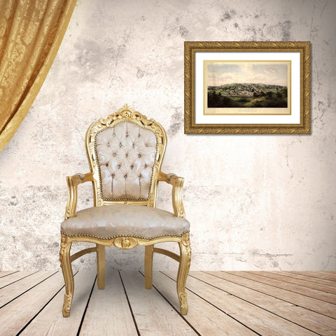 Staunton Virginia 1857 Gold Ornate Wood Framed Art Print with Double Matting by Vintage Places
