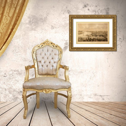 Parkersburg West Virginia 1861 Gold Ornate Wood Framed Art Print with Double Matting by Vintage Places