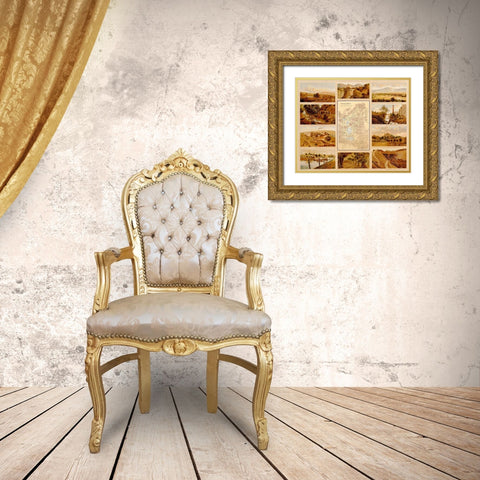 Mexican Landscapes Gold Ornate Wood Framed Art Print with Double Matting by Vintage Maps