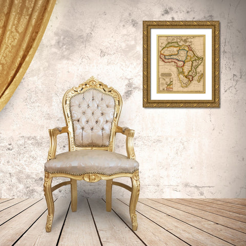 Africa 1817 Gold Ornate Wood Framed Art Print with Double Matting by Vintage Maps
