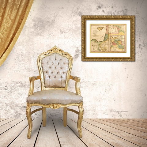Places in the 5 Books of Moses Gold Ornate Wood Framed Art Print with Double Matting by Vintage Maps