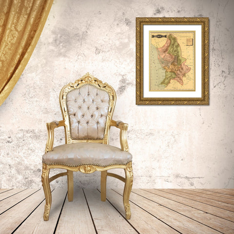 Terrirotrio de tepic 1844 Gold Ornate Wood Framed Art Print with Double Matting by Vintage Maps