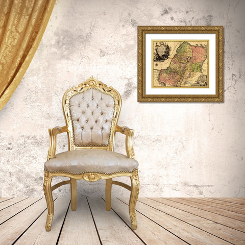 Israel during the Reign of Kings and the Twelve Tribes Gold Ornate Wood Framed Art Print with Double Matting by Vintage Maps