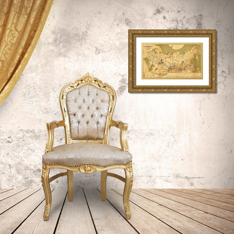 Precious Metals in Imperial Russia 1890 Gold Ornate Wood Framed Art Print with Double Matting by Vintage Maps