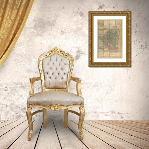 Nicaragua Isthmus Canal 1855 Gold Ornate Wood Framed Art Print with Double Matting by Vintage Maps