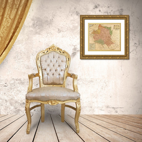 Kingdom of Poland and The Grand Duchy of Lithuania 1777 Gold Ornate Wood Framed Art Print with Double Matting by Vintage Maps