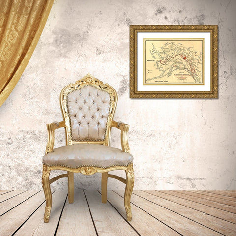 Alaskan Gold Fields 1897 Gold Ornate Wood Framed Art Print with Double Matting by Vintage Maps