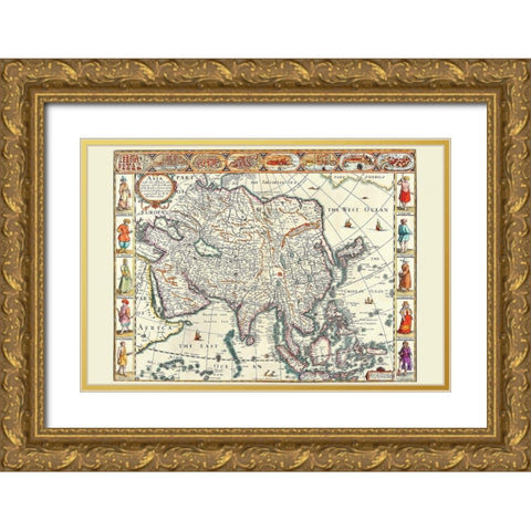 Asia Gold Ornate Wood Framed Art Print with Double Matting by Speed, John