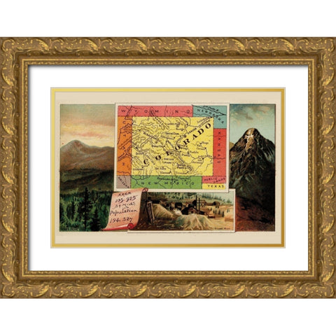 Colorado Gold Ornate Wood Framed Art Print with Double Matting by Arbuckle Brothers
