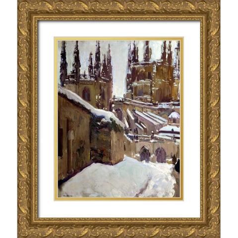 The Cathedral of Burgos Gold Ornate Wood Framed Art Print with Double Matting by Sorolla, Joaquin