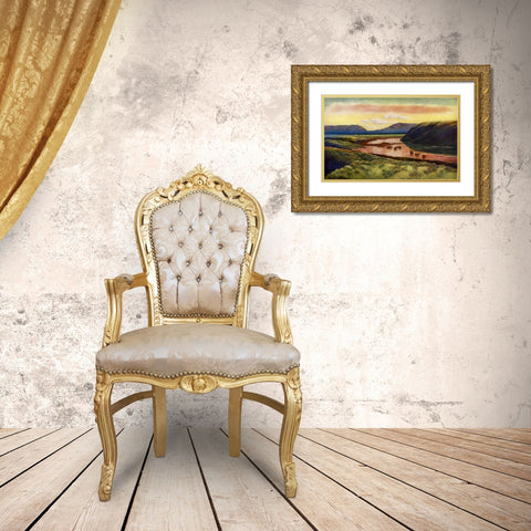Eastwood from camp from Rod Gun and Perch 1914 Gold Ornate Wood Framed Art Print with Double Matting by Blomfield, James