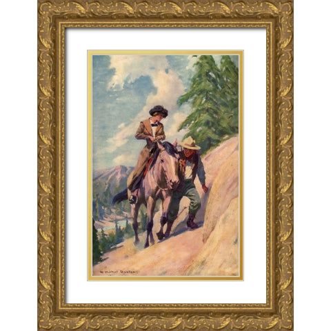 On Trail from Prescott of Saskatchewan 1913 Gold Ornate Wood Framed Art Print with Double Matting by Dunton, William