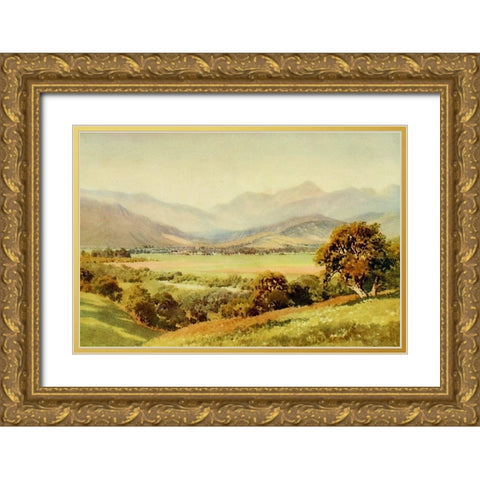 Glendale-Valley of the San Gabriel-California 1914 Gold Ornate Wood Framed Art Print with Double Matting by Palmer, Sutton