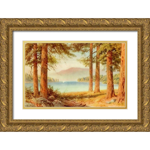 Lake Tahoe-California 1914 Gold Ornate Wood Framed Art Print with Double Matting by Palmer, Sutton
