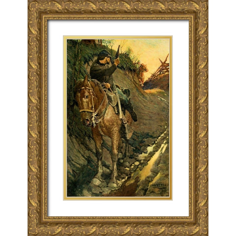 I got behind a turn and fired Gold Ornate Wood Framed Art Print with Double Matting by Wyeth, Newell