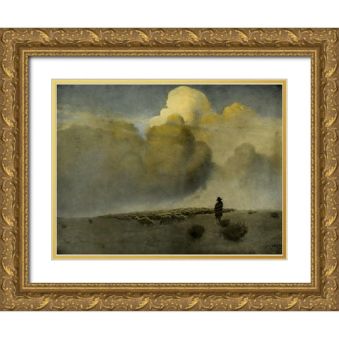 Pastoral of the South west Gold Ornate Wood Framed Art Print with Double Matting by Wyeth, Newell