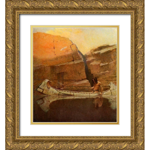 Moods-Autumn Gold Ornate Wood Framed Art Print with Double Matting by Wyeth, Newell