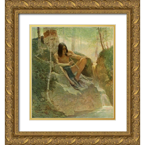 Moods-Spring Gold Ornate Wood Framed Art Print with Double Matting by Wyeth, Newell
