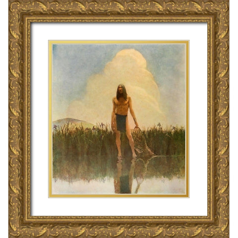 Moods-Summer Gold Ornate Wood Framed Art Print with Double Matting by Wyeth, Newell