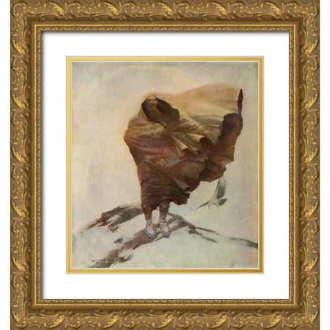 Moods-Winter Gold Ornate Wood Framed Art Print with Double Matting by Wyeth, Newell