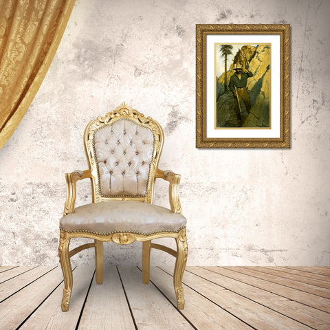 The Sheriff Gold Ornate Wood Framed Art Print with Double Matting by Wyeth, Newell