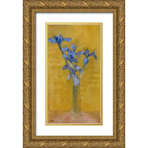Irises 1910 Gold Ornate Wood Framed Art Print with Double Matting by Mondrian, Piet