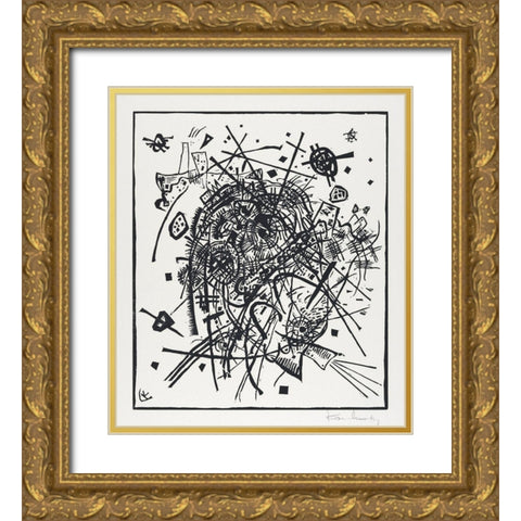 Kleine Welten VIII-Small Worlds VIII 1922 Gold Ornate Wood Framed Art Print with Double Matting by Kandinsky, Wassily