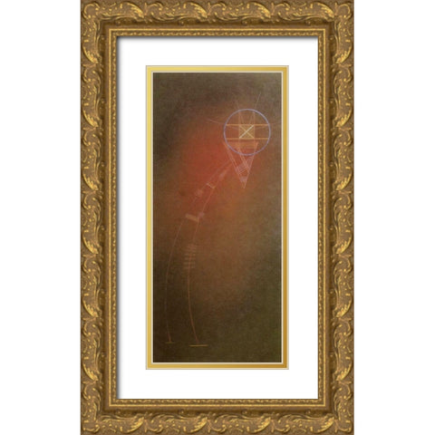 Angle 1929 Gold Ornate Wood Framed Art Print with Double Matting by Kandinsky, Wassily