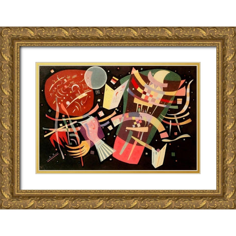 Composition X 1939 Gold Ornate Wood Framed Art Print with Double Matting by Kandinsky, Wassily