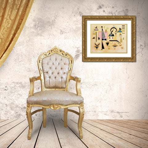 Decisive Rose 1932 Gold Ornate Wood Framed Art Print with Double Matting by Kandinsky, Wassily