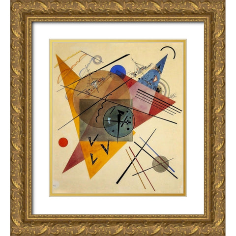 Dreamy 1923 Gold Ornate Wood Framed Art Print with Double Matting by Kandinsky, Wassily