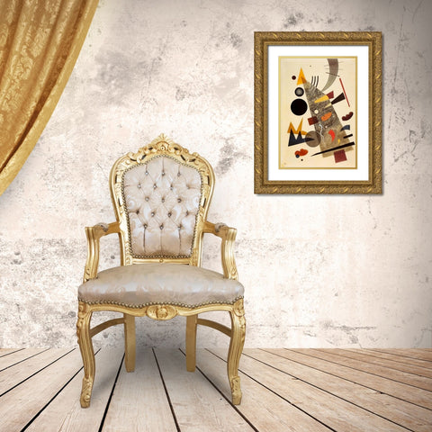 Grey 1924 Gold Ornate Wood Framed Art Print with Double Matting by Kandinsky, Wassily
