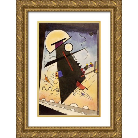 Grey morning 1924 Gold Ornate Wood Framed Art Print with Double Matting by Kandinsky, Wassily