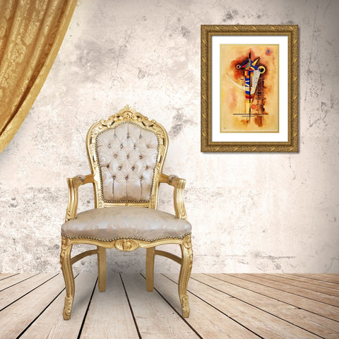 Hard in Slack 1927 Gold Ornate Wood Framed Art Print with Double Matting by Kandinsky, Wassily
