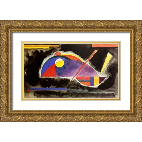 Hot 1931 Gold Ornate Wood Framed Art Print with Double Matting by Kandinsky, Wassily