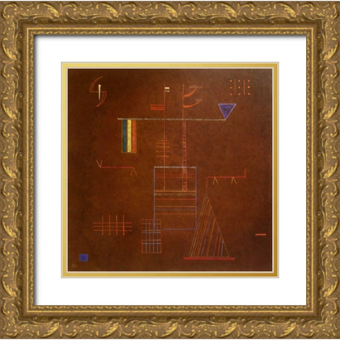 Imperturbable 1929 Gold Ornate Wood Framed Art Print with Double Matting by Kandinsky, Wassily