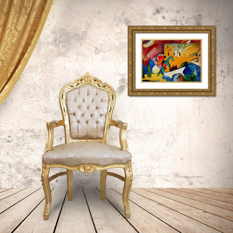 Improvisation no.3 1909 Gold Ornate Wood Framed Art Print with Double Matting by Kandinsky, Wassily