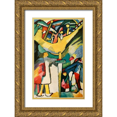Improvisation no.8 1909 Gold Ornate Wood Framed Art Print with Double Matting by Kandinsky, Wassily